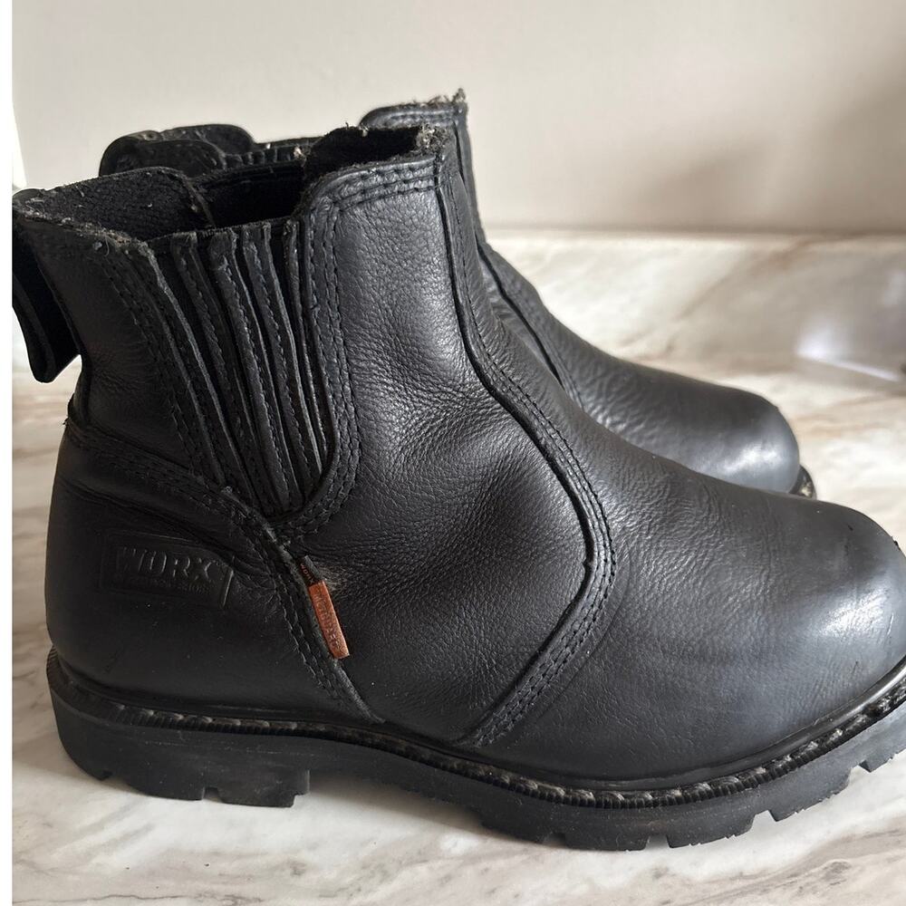 Worx by Red Wing 5586 Men’s 7 Wide Steel Toe Metatarsal Guard Work Boots Black